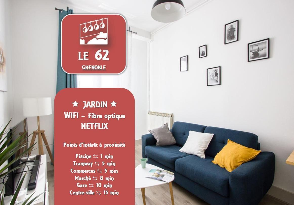 Le 62 - Spacieux T2 Avec Jardin, Parking & Tramway 格勒诺布尔 外观 照片